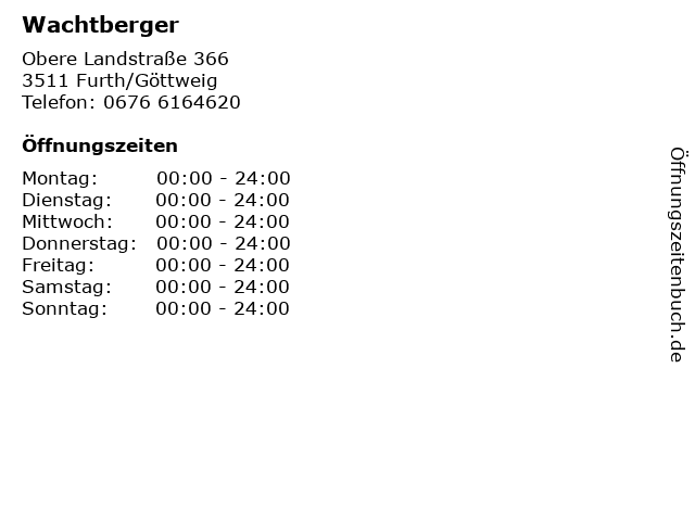 Wachtberger in Furth/Göttweig: Adresse und Öffnungszeiten