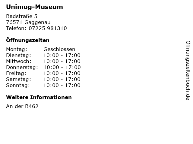 Unimog-Museum in Gaggenau: Adresse und Öffnungszeiten