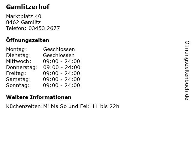 Gamlitzerhof in Gamlitz: Adresse und Öffnungszeiten