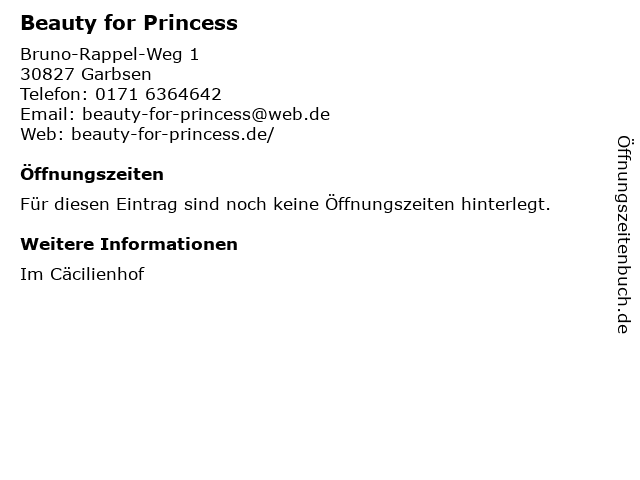 Beauty for Princess in Garbsen: Adresse und Öffnungszeiten