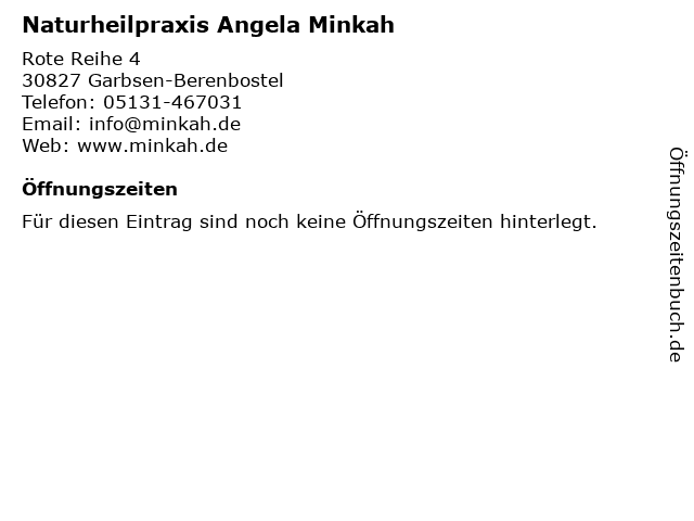 Naturheilpraxis Angela Minkah in Garbsen-Berenbostel: Adresse und Öffnungszeiten