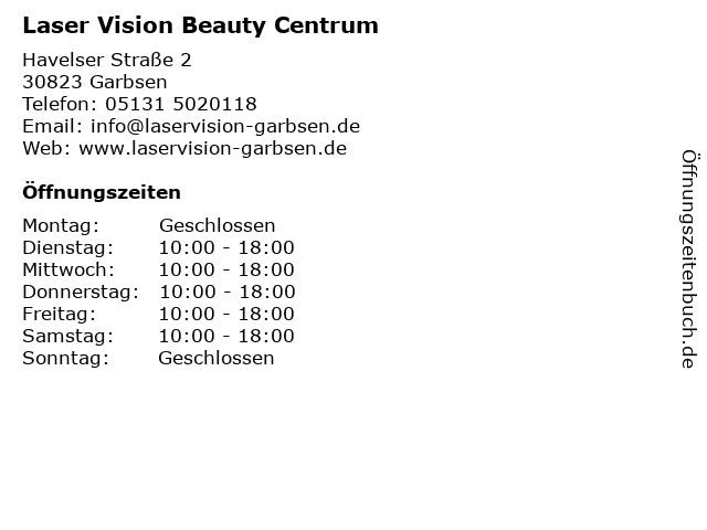 Laser Vision Beauty Centrum in Garbsen: Adresse und Öffnungszeiten