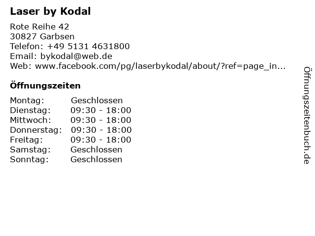 Laser by Kodal in Garbsen: Adresse und Öffnungszeiten