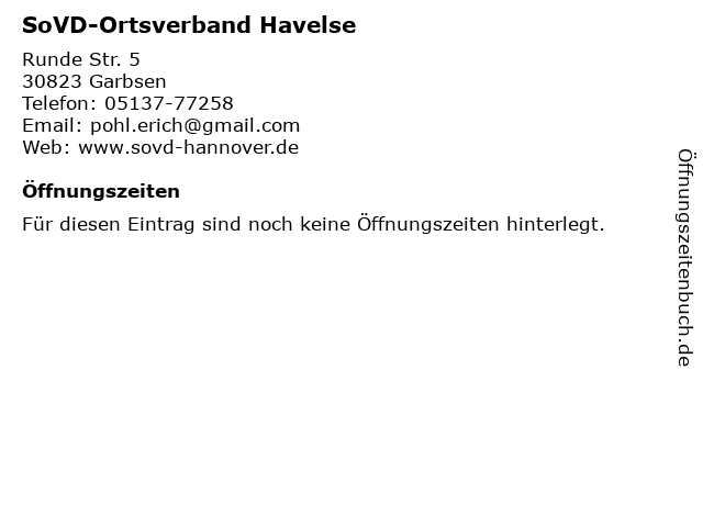 SoVD-Ortsverband Havelse in Garbsen: Adresse und Öffnungszeiten