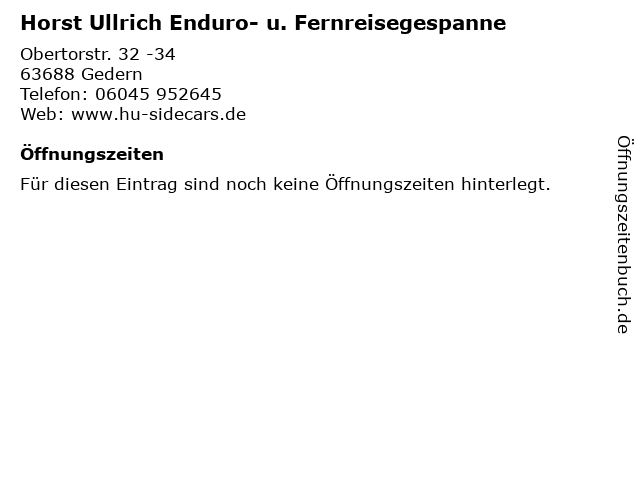 Enduro- und Fernreisegespanne, Horst Ullrich