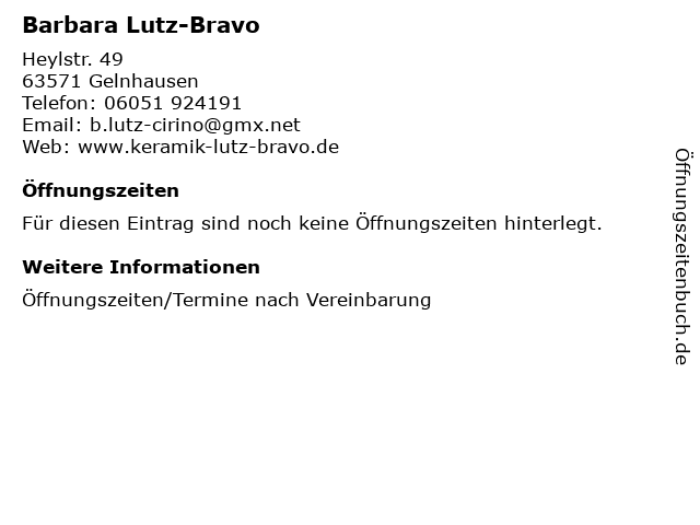 Barbara Lutz-Bravo in Gelnhausen: Adresse und Öffnungszeiten