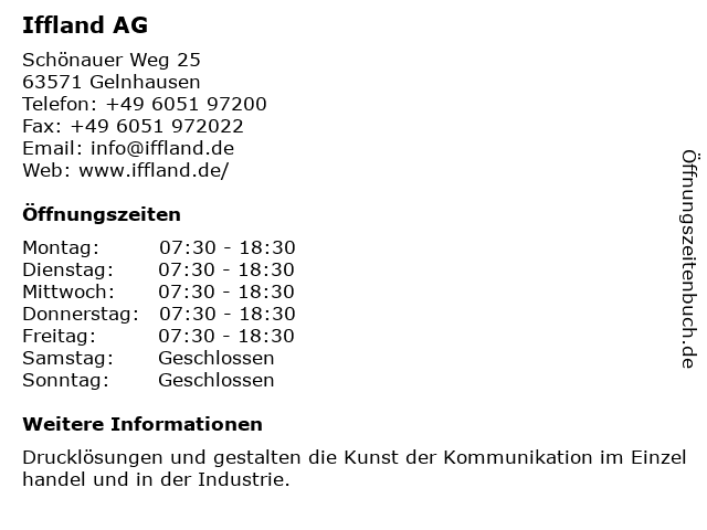 Iffland AG in Gelnhausen: Adresse und Öffnungszeiten