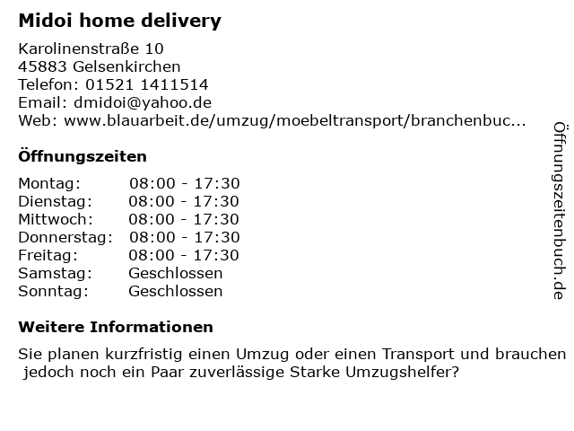 Daniel Midoi TRANSPORT in Gelsenkirchen: Adresse und Öffnungszeiten
