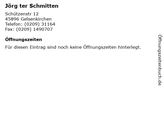Jörg ter Schmitten in Gelsenkirchen: Adresse und Öffnungszeiten