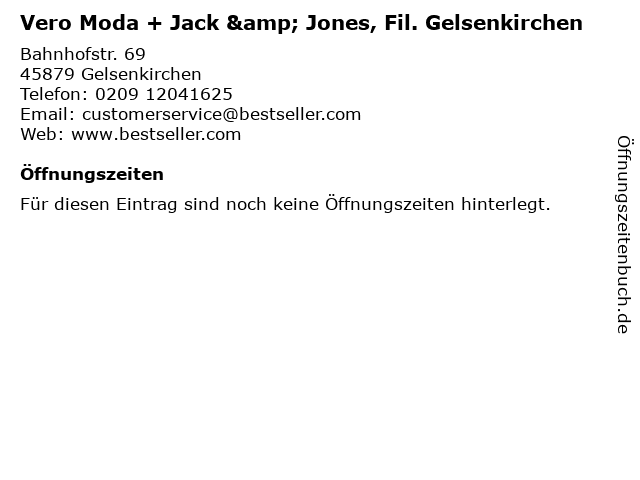Vero Moda + Jack & Jones, Fil. Gelsenkirchen in Gelsenkirchen: Adresse und Öffnungszeiten