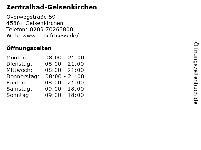 Zentralbad-Gelsenkirchen in Gelsenkirchen: Adresse und Öffnungszeiten