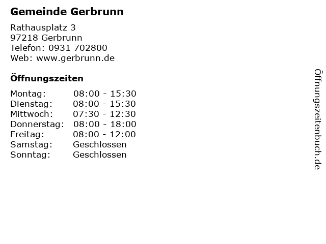 Gemeinde Gerbrunn in Gerbrunn: Adresse und Öffnungszeiten