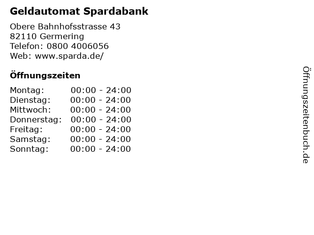 Geldautomat Spardabank in Germering: Adresse und Öffnungszeiten