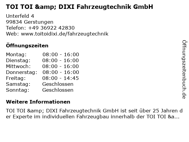 HMT Fahrzeugtechnik GmbH in Gerstungen: Adresse und Öffnungszeiten