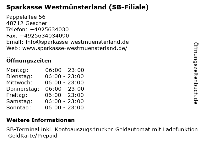 ᐅ Offnungszeiten Sparkasse Westmunsterland Geschaftsstelle