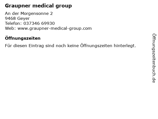 Graupner medical group in Geyer: Adresse und Öffnungszeiten