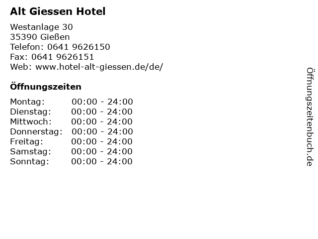 Alt Giessen Hotel in Gießen: Adresse und Öffnungszeiten