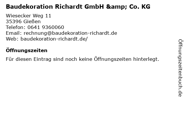 Baudekoration Richardt GmbH & Co. KG in Gießen: Adresse und Öffnungszeiten