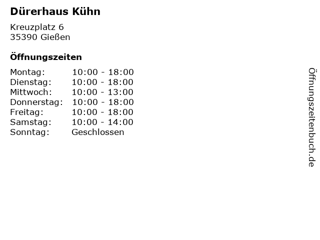 Dürerhaus Kühn in Gießen: Adresse und Öffnungszeiten