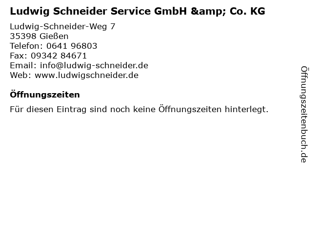 Ludwig Schneider Service GmbH & Co. KG in Gießen: Adresse und Öffnungszeiten