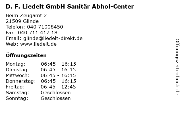 D. F. Liedelt GmbH Sanitär Abhol-Center in Glinde: Adresse und Öffnungszeiten