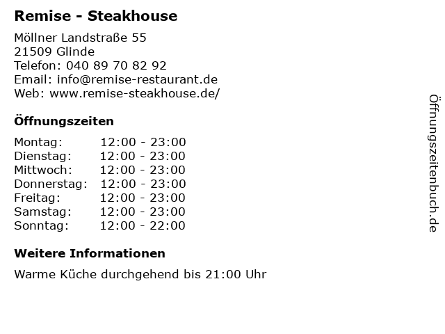 Remise - Steakhouse in Glinde: Adresse und Öffnungszeiten