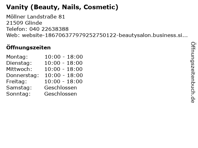 Vanity (Beauty, Nails, Cosmetic) in Glinde: Adresse und Öffnungszeiten