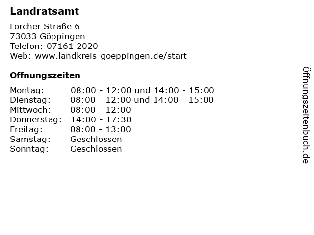 Landratsamt in Göppingen: Adresse und Öffnungszeiten
