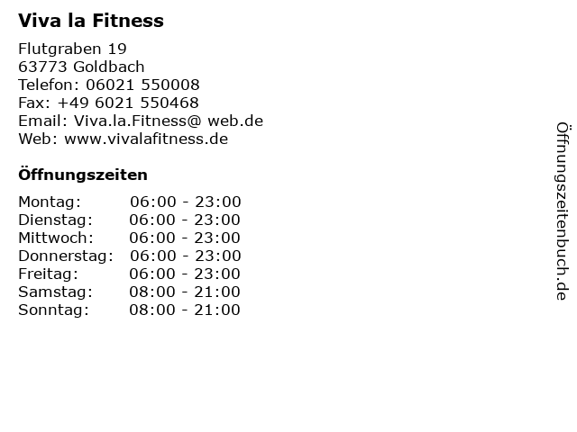 Viva la Fitness in Goldbach: Adresse und Öffnungszeiten