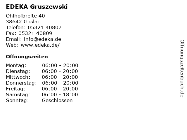 EDEKA Gruszewski in Goslar: Adresse und Öffnungszeiten