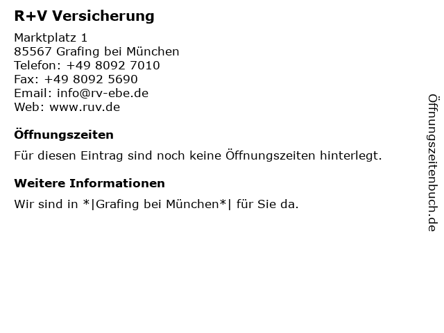 ᐅ Offnungszeiten Raiffeisen Volksbank Ebersberg Eg Marktplatz