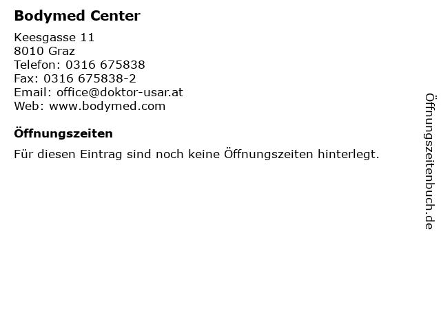 Bodymed Center in Graz: Adresse und Öffnungszeiten