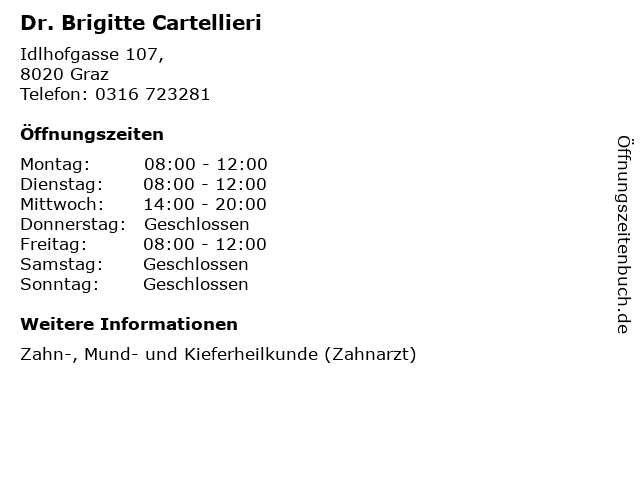 Dr. Brigitte Cartellieri in Graz: Adresse und Öffnungszeiten