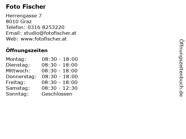 Foto Fischer in Graz: Adresse und Öffnungszeiten