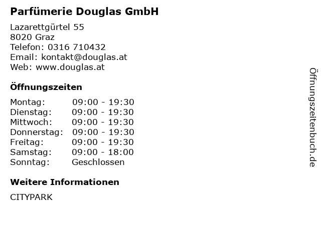 Parfümerie Douglas GmbH in Graz: Adresse und Öffnungszeiten