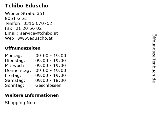 Tchibo Eduscho in Graz: Adresse und Öffnungszeiten