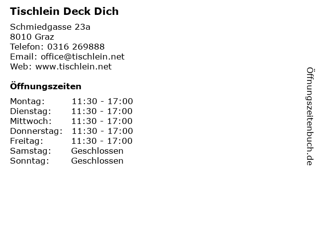Tischlein Deck Dich in Graz: Adresse und Öffnungszeiten