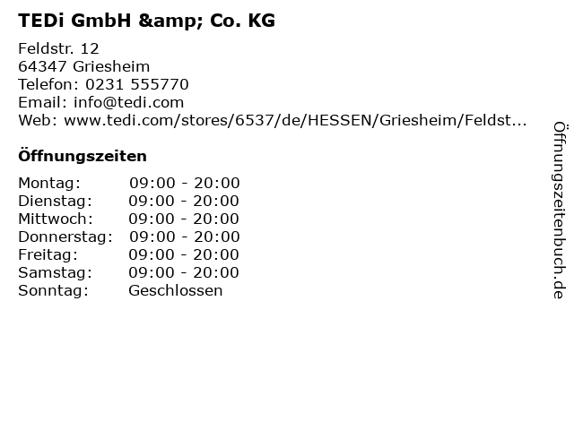TEDi GmbH & Co. KG in Griesheim: Adresse und Öffnungszeiten