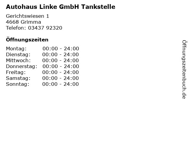 Autohaus Linke GmbH Tankstelle in Grimma: Adresse und Öffnungszeiten