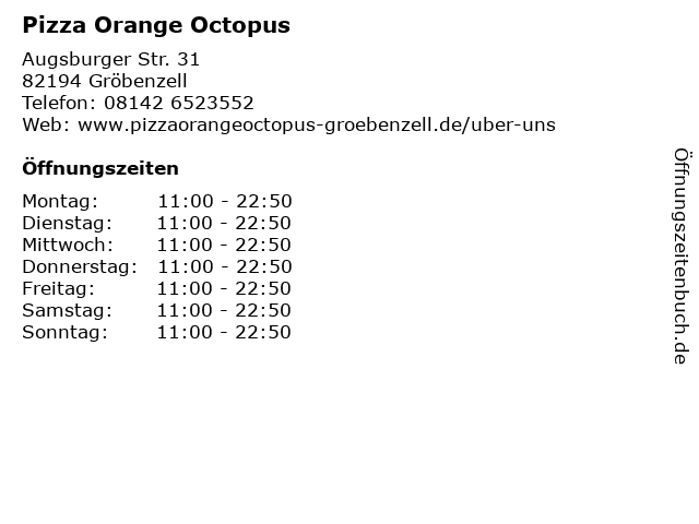 Pizza Orange Octopus in Gröbenzell: Adresse und Öffnungszeiten