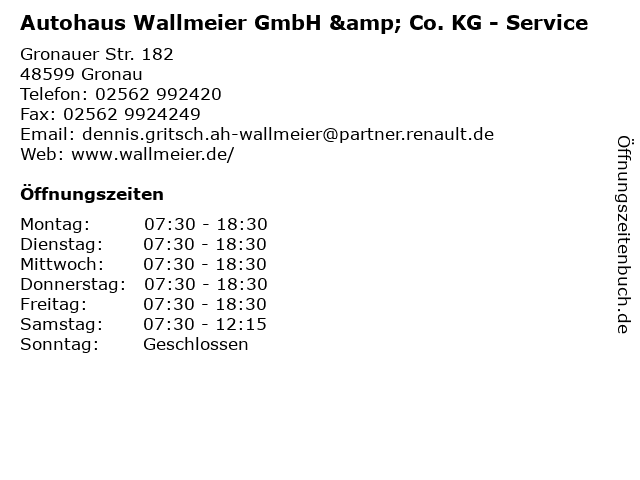 Autohaus Wallmeier GmbH & Co. KG - Service in Gronau: Adresse und Öffnungszeiten