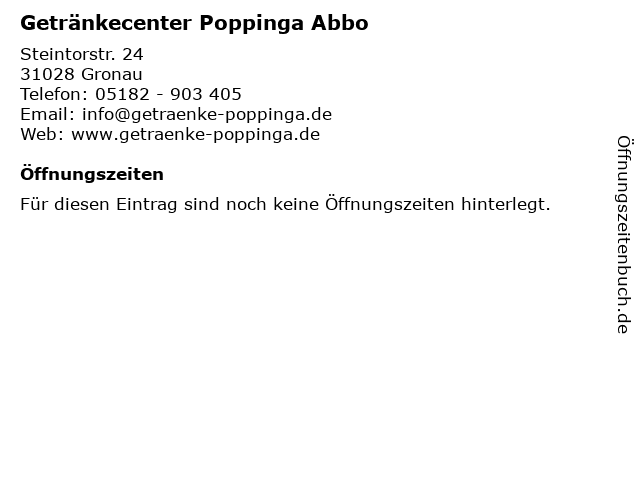 Getränkecenter Poppinga Abbo in Gronau: Adresse und Öffnungszeiten