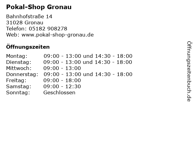 Pokal-Shop Gronau in Gronau: Adresse und Öffnungszeiten