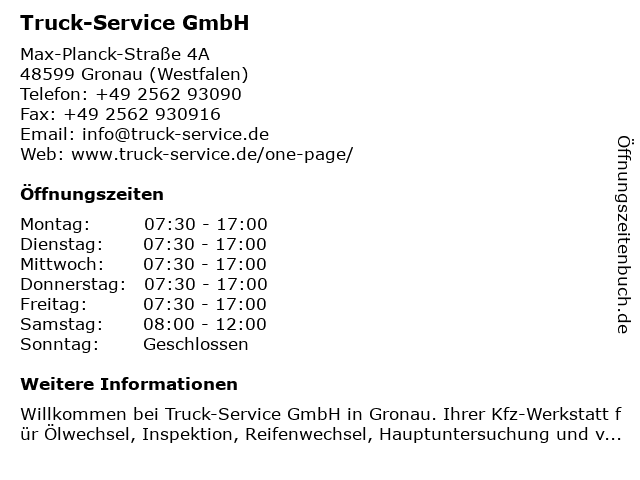 Truck-Service GmbH in Gronau: Adresse und Öffnungszeiten