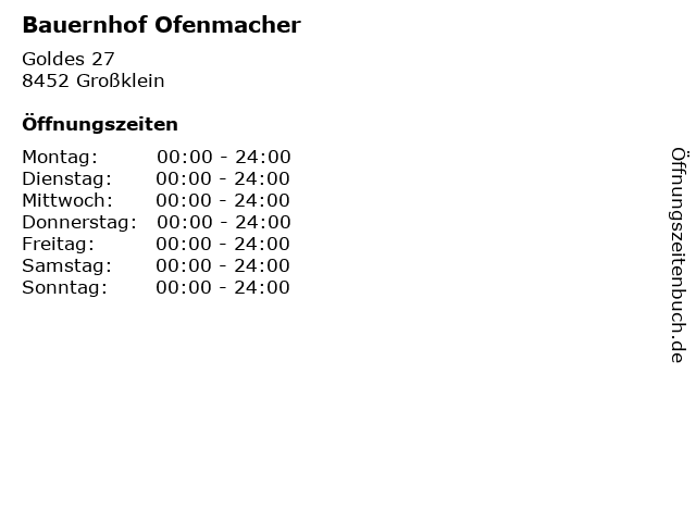 Bauernhof Ofenmacher in Großklein: Adresse und Öffnungszeiten