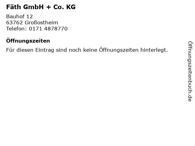 Fäth GmbH + Co. KG in Großostheim: Adresse und Öffnungszeiten