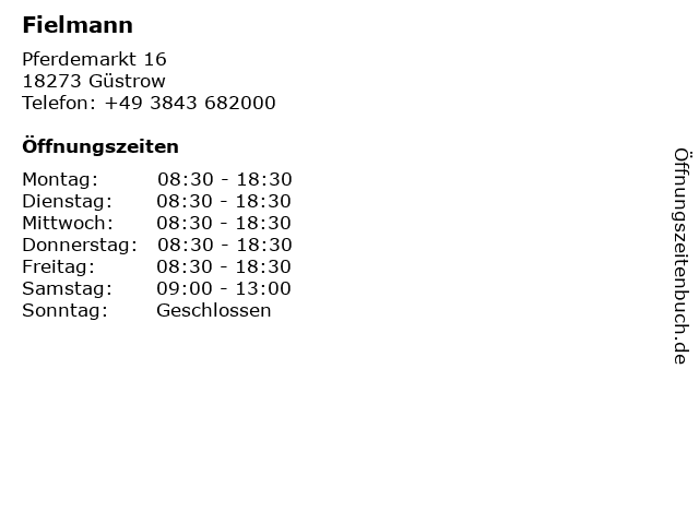 ᐅ Fielmann in Güstrow Telefonnummer Öffnungszeiten Adresse