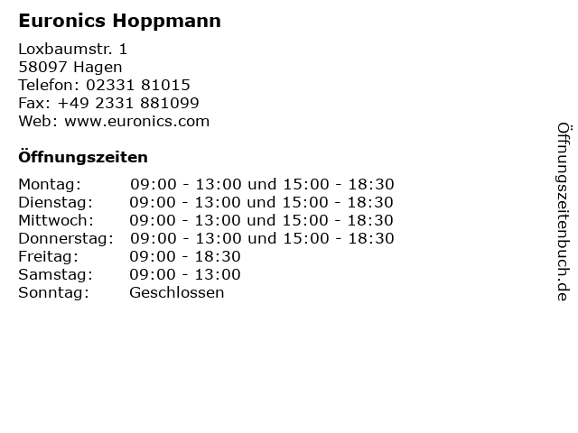 Euronics Hoppmann in Hagen: Adresse und Öffnungszeiten