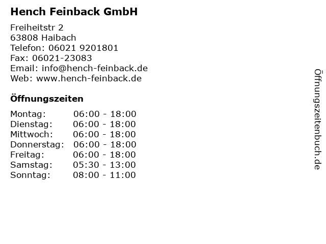 Hench Feinback GmbH in Haibach: Adresse und Öffnungszeiten