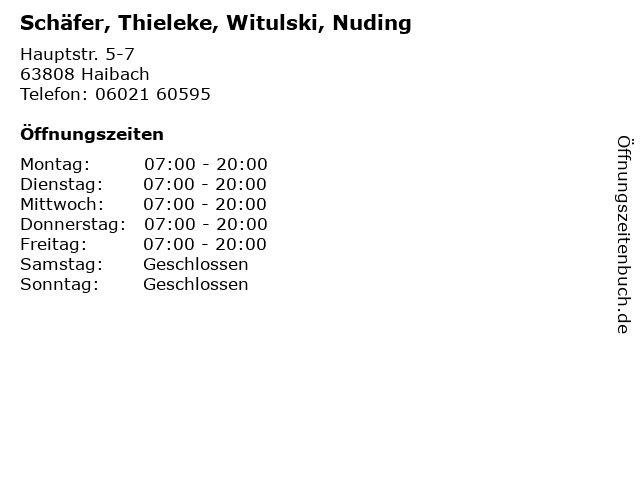 Schäfer, Thieleke, Witulski, Nuding in Haibach: Adresse und Öffnungszeiten